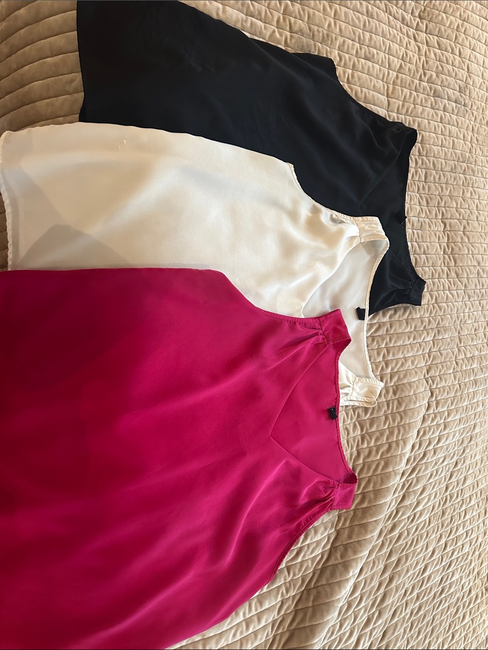 SHEIN Pink, White & Black Scoop Neck Camisole Set